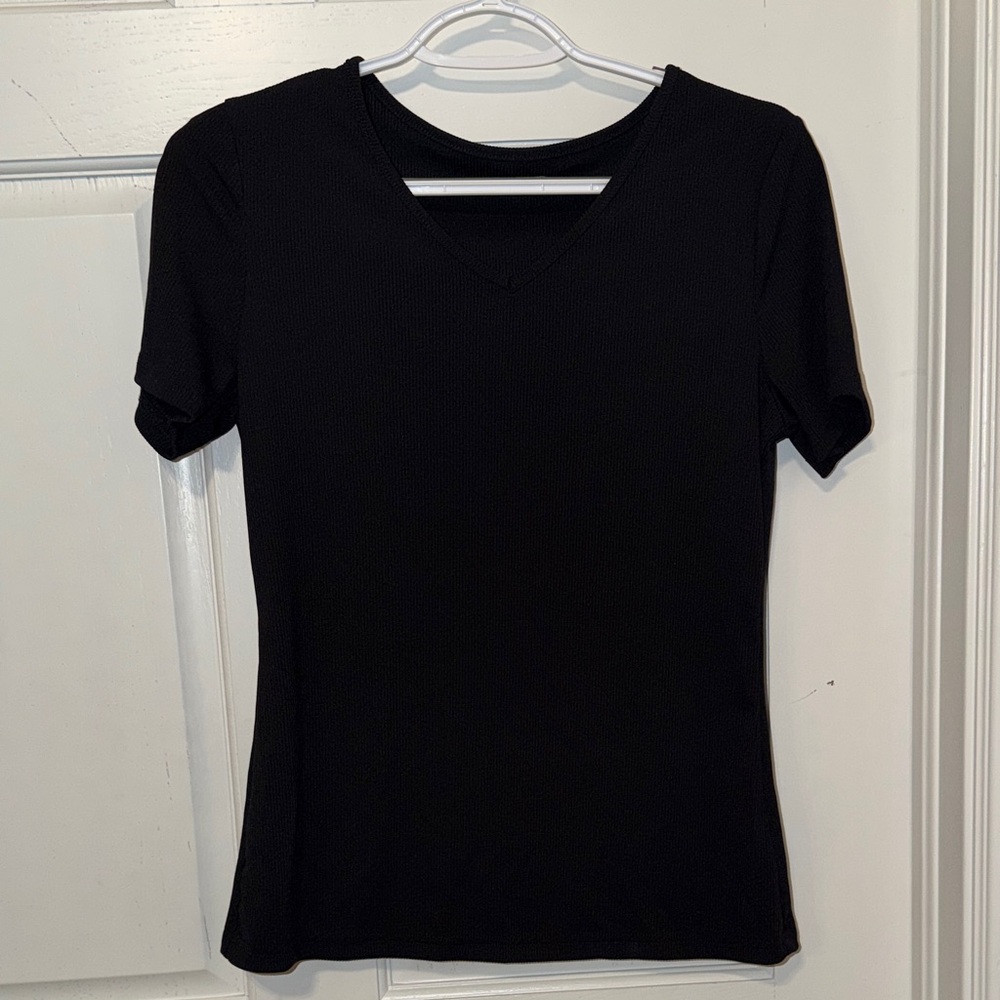 Women's Black V-Neck Top